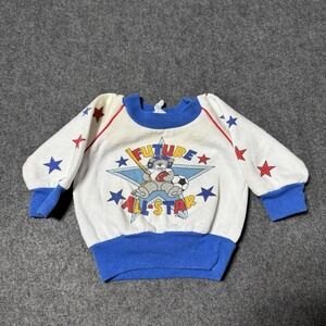 VTG 90s Future All Star Kids AOP Crewneck Size 6-12M Sports Outdoor